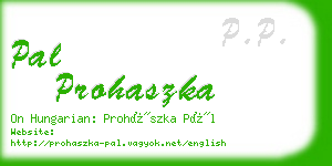 pal prohaszka business card